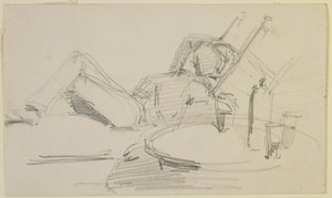 Un hombre reclinado en una cama, 1858